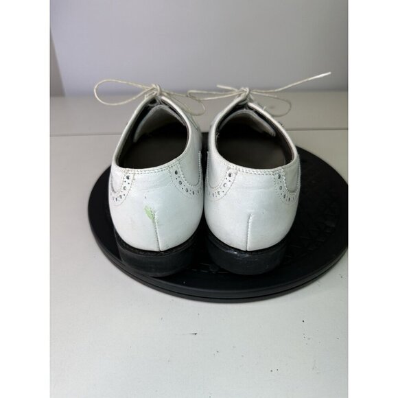Footjoy 55160 Rare White Brogued Leather Wingtip Golf Shoes Made In USA Sz 8D main image 6